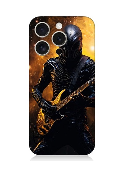 Apple Uyumlu iPhone 15 Pro Max Gitar Savaşçısı Desenli Silikon Kılıf Silikon