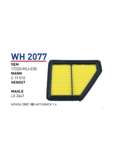 WUNDER WH2077 HAVA FİLTRESİ - HONDA CIVIC VIII HATCHBACK 1,4
