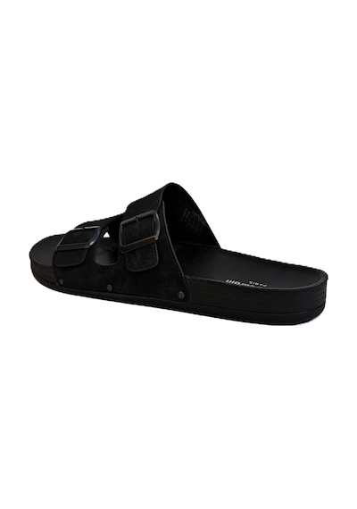 Pierre Cardin 7038 Siyah Çift Tokalı Büyük Numara Erkek Terlik Siyah