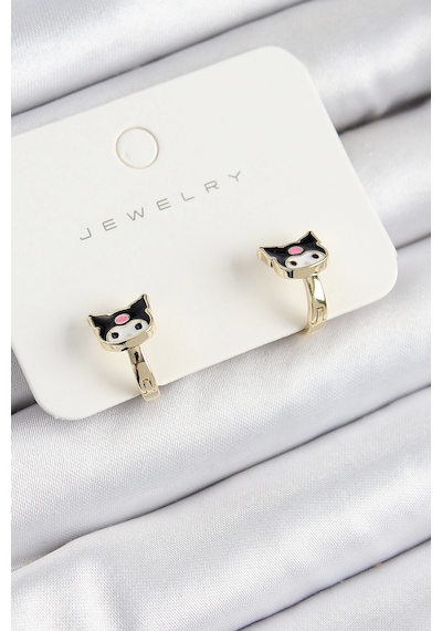 Pirinç Kuromi Model Gold Renk Çocuk Küpe Çok Renkli