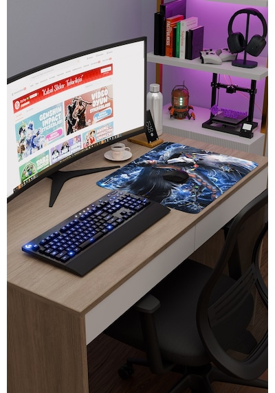 Bayonetta Kaymaz Dikişli Kauçuk Oyuncu Mousepad V5 - 48x40 Xl Gaming Mouse Pad Fare Altlığı