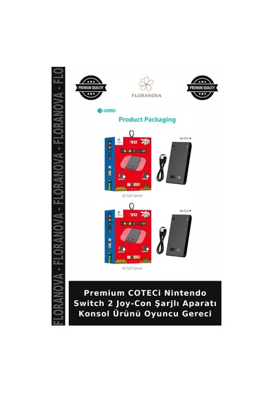 Premium Coteci Nintendo Switch 2 Joy-con Şarjlı Aparatı Konsol Ürünü Oyuncu Gereci