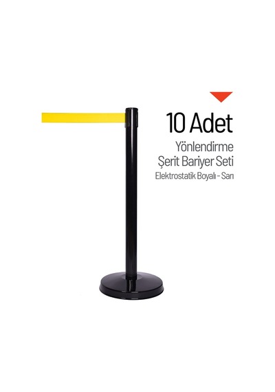 İleri Trafik  Yönlendirme Şerit Bariyer 10 Adet  Set-2022 - Sarı Şerit
