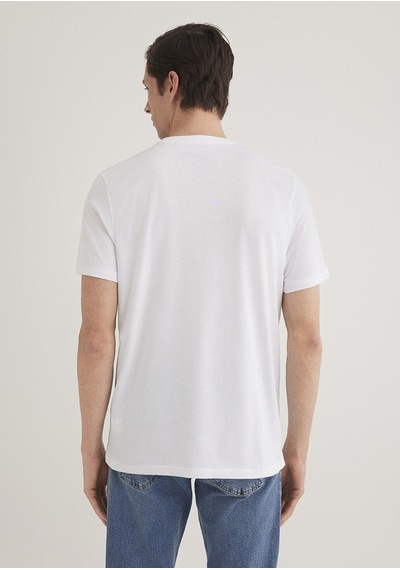 Mavi İstanbul Baskılı Beyaz Erkek T-shirt M067114-620 Beyaz