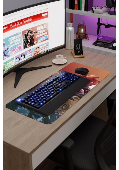 Black Lagoon Kaymaz Dikişli Kauçuk Oyuncu Mousepad V4 - 70x30 Xl Gaming Mouse Pad Fare Altlığı