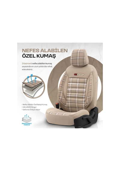 Otom Gti Sports Design Ekstra Destekli Oto Koltuk Kılıfı 553166328