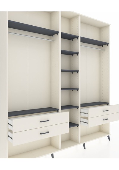 Arges Dolap 10 Raflı 4 Çekmeceli 2 Askılı 220x30x243 Aytaşı-antrasit/aytaşı Antrasıt/aytası Arges Dolap 10 Raflı 4 Çekmeceli 2 Askılı 220x30x243 Aytaşı-antrasit/aytaşı Antrasıt/aytası
