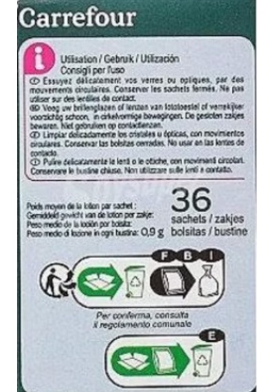 6 Kutu 36'lı Gözlük, Kamera, Tv, Cep Telefonu Kask Camı Temizleme Islak Mendili 6x36 216
