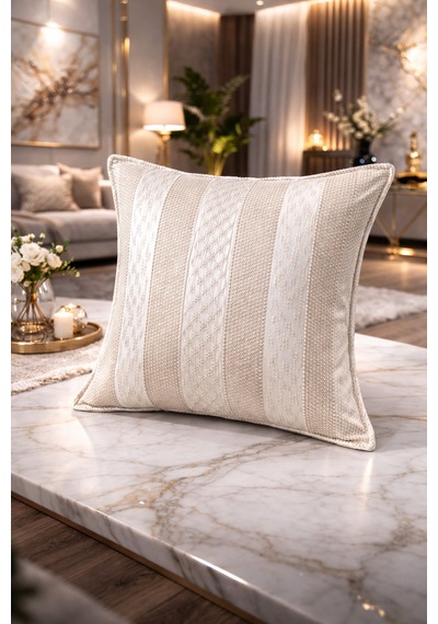 Modern Kırlent Kılıfı, Dekoratif Ve Kaliteli Kumaş. Bej - 844415214 Bej