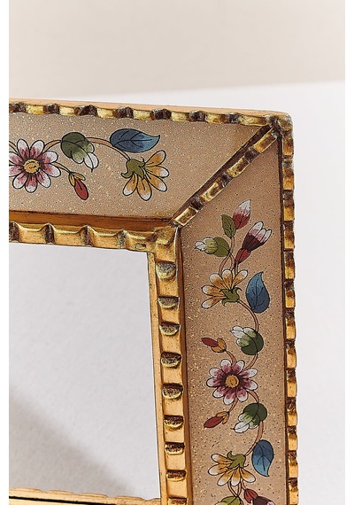 Pasabahce Mini Çiçekli Krem Duvar Aynası 35x25 Cm 25x35 Cm - 1 Adet