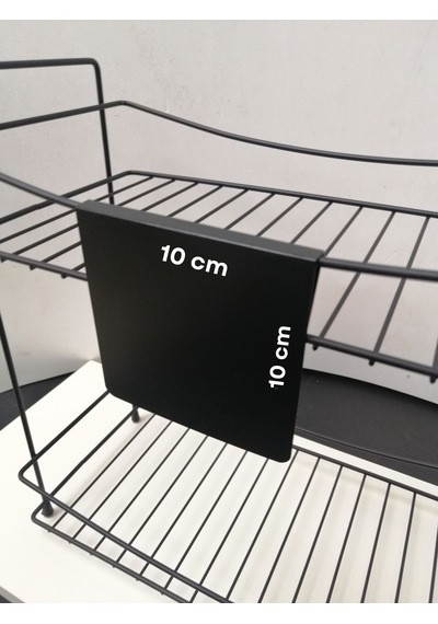 10 Adet Silinebilir Siyah Etiket 10 x 10 CM Tel Raflar 8 Mm Kalınlık