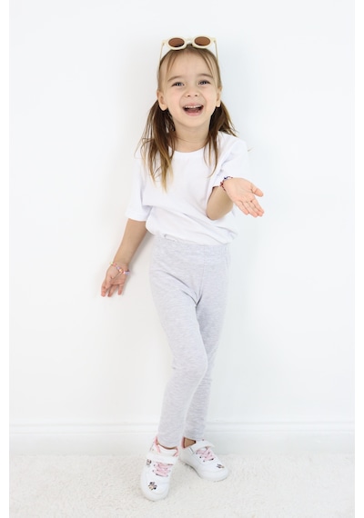 Miababy Basic Kız Çocuk Tayt %100 Pamuk 6 Ay 5 Yaş Gri