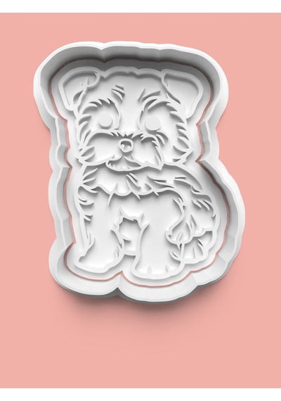 Yorkshire Terrier Köpek Figürü Kurabiye Kalıbı Ve Şeker Hamuru Kalıbı
