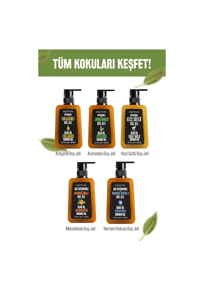 Olivos Doğal Zeytinyağlı Hamam Kokulu Banyo ve Duş Jeli 3 x 750 ML