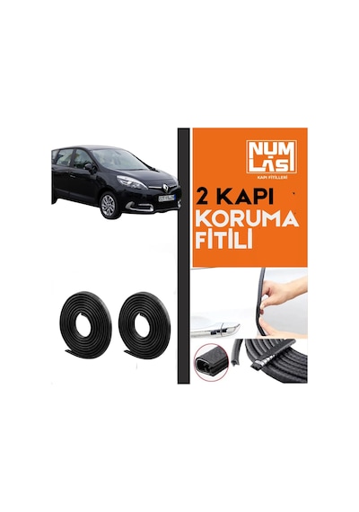 Renault Scenic İki Kapı Koruma Fitili Siyah Renk Numlas-a Kalite-nm2983