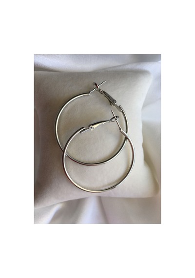 Modern Moda Orta Boy Halka Küpe Silverkck