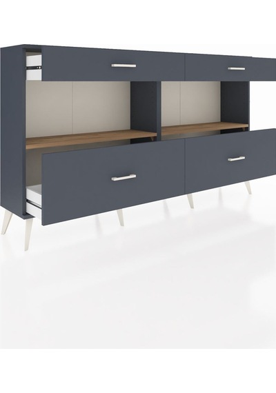 Arges Konsol 2 Raflı 4 Çekmeceli 176x30x99 Antrasit-çam/antrasit Antrasit-çam/antrasit Arges Konsol 2 Raflı 4 Çekmeceli 176x30x99 Antrasit-çam/antrasit Antrasit-çam/antrasit