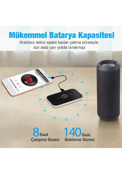 Polham 2in1 Tv, Pc, Hoparlör İçin Ses İletme Ve Ses Alıcı Receiver Transmitter Adaptör, Bataryalı