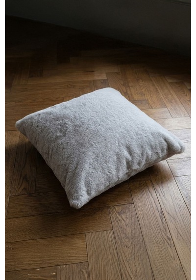 Elart Rabbit Kırlent Kılıfı Peluş Dekoratif 43x43 Cm Gri Gri