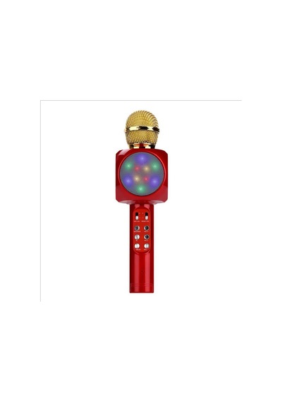 Karaoke Mikrofon Bluetooth Özellikli Çocuk Mikrofonu Karaoke Işıklı Mikrofon 1816 Kırmızı Kırmızı