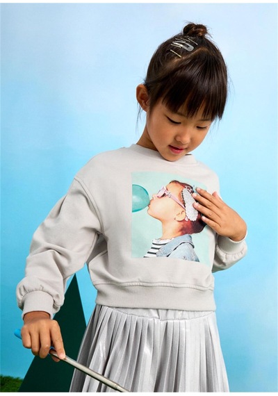 Kız Çocuk Sweatshirt 3401 Gri