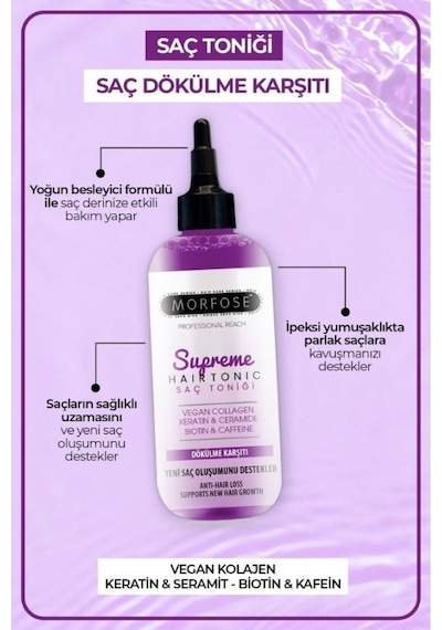 Morfose Supreme Vegan Kolajen İçeren Dökülme Karşıtı Saç Toniği 300ml