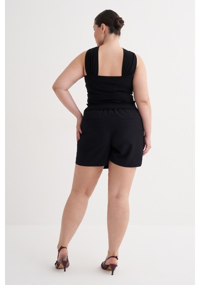 Myline Moda Metal Toka Detaylı Halter Top Siyah