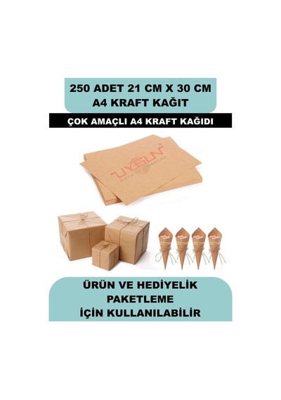 250 Adet A4 Kraft Kağıt 21x30 100 Gr. Yazıcı Uyumlu, Vintage Resim Kağıdı, Çocuk Etkinlik Kağıdı