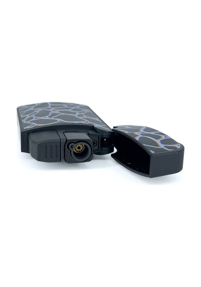 Zengaz Cool Tasarım Jet Alev Çakmak - Black Crackle Siyah