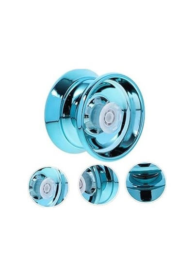 Metal Yoyo Oyuncak Extra Rulmanlı Profesyonel Yo-yo Oyuncağı Unresponsive Yoyo Mavi