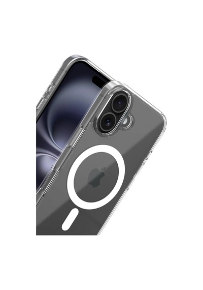 Apple iPhone Uyumlu 16 Combo Sert Şeffaf Magsafe Kapak - Şeffaf Düz Renkli