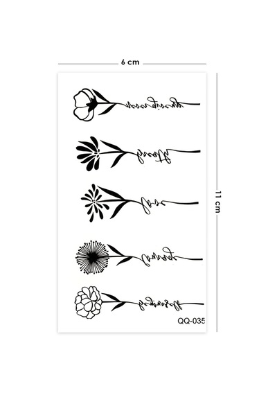 Bearpear Minimalistik Dövme, Çiçek Dövmesi, Yazılı Dövme, Kadın Geçici Dövme, Tattoo