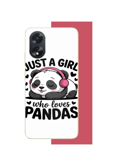 Oppo A38 Uyumlu Kawaii Panda Baskılı Silikon Kılıf Renkli