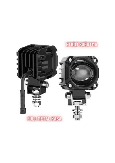 Motosiklet Led Sis Farı Seti Çift Renk Tüm Montaj Aparatları Ve Kablo Set İle Kolay Montaj 12-24v