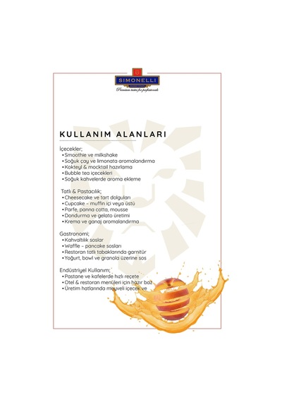 Simonelli Şeftali Püresi 1 KG