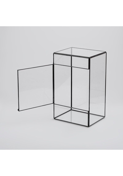 25x15x12cm Siyah Geometrik Teraryum Cam Fanus Takı Aksesuar Çikolata Kutusu Diğer