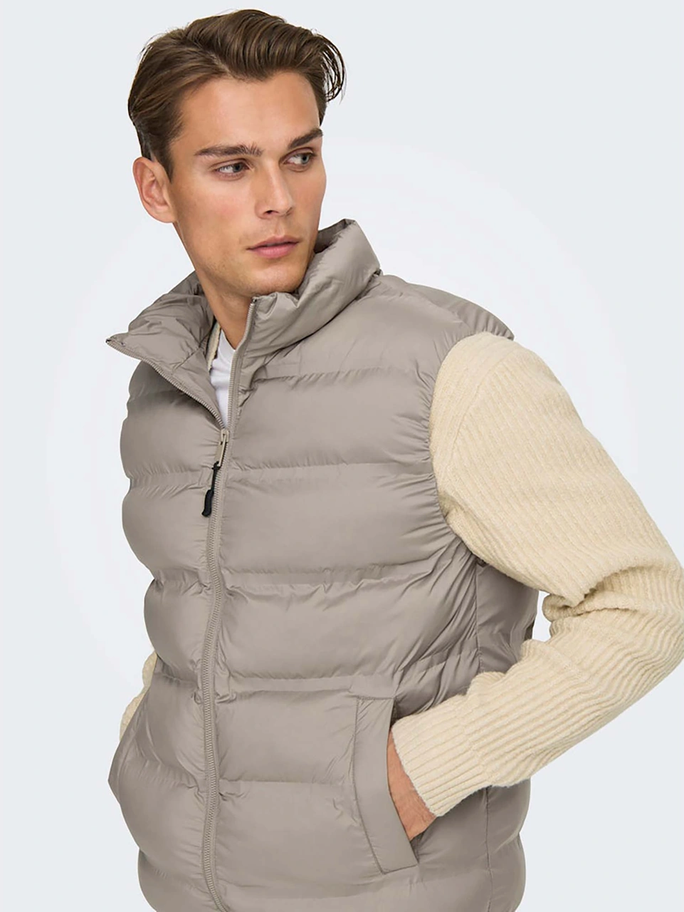 Only & Sons Union Seamless Life Erkek Krem Yelek 22034830-dte Krem