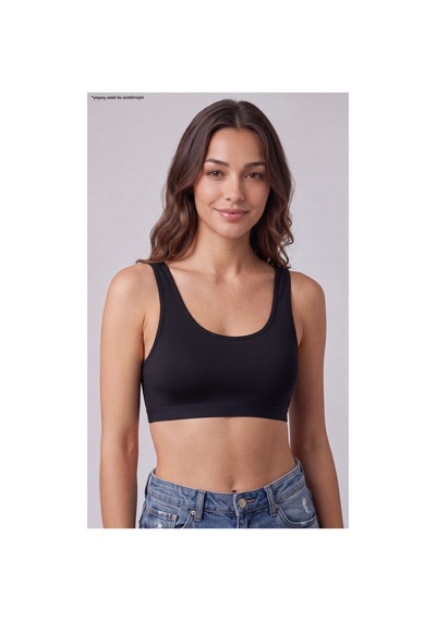 Pijamask Kadın 4'lü Geniş Askılı Sporcu Büstiyer Seti Siyah Beyaz Bej Gri Crop Top Çok Renkli