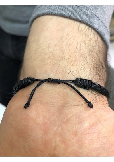 Moda Kulesi Gümüş Safir Taşlı Erkek Bileklik