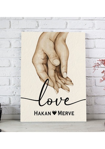 Bk Gift Kişiye Özel Sevgili El Ele Tasarımlı Kanvas Tablo-1 20x30 , Sevgiliye Hediye, Sevgililer Günü Hediyesi Kobitmeyencom33665 Bk Gift