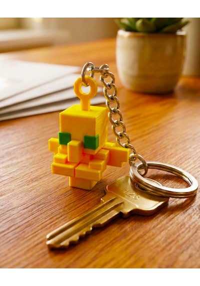 Minecraft Totem Anahtarlık 3d Baskı Totem Of Undying Figürlü Anahtarlık Sarı