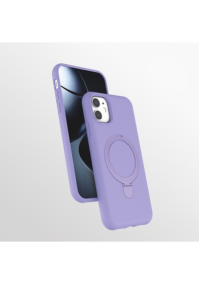Apple Uyumlu iPhone 11 Kılıf M-safe Şarj Özellikli Standlı Zore Samara Kapak Lila