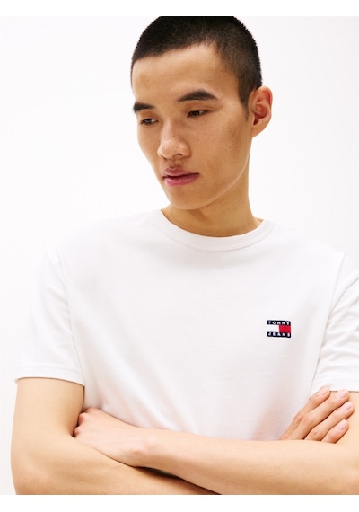 Tommy Hilfiger Tjm Reg Badge Tee Ext Erkek Beyaz T-shirt - Dm0dm20322