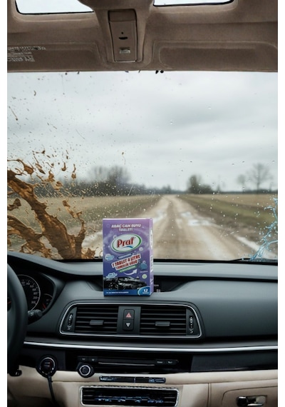 Praf Araç Cam Suyu Tableti 12 Adet 1 Tablet 4 Litre Oto Silecek Suyu Temizleyici Konsantre