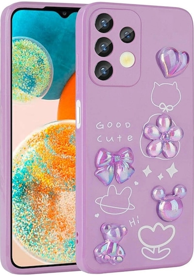 Galaxy Uyumlu  A13 4g Kılıf Kabartma Figürlü Parlak Zore Toys Silikon Kapak