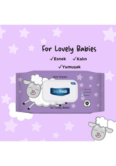 Islak Mendil Lovely Babies Kuzu 120 Yaprak 1000'li Set