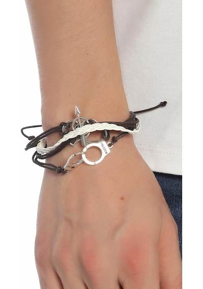 Tblk02566 Kelepçe Kalp Ok Figürlü Salaş Unisex Bileklik 2351-2570 Çok Renkli