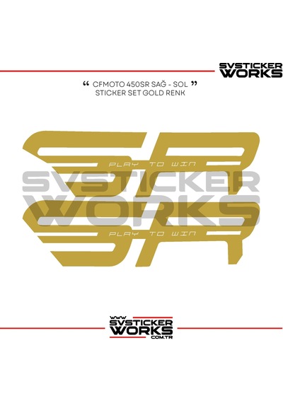 Cfmoto 450sr Grenaj Sticker Sağ Sol Gold Renk New Design Diğer