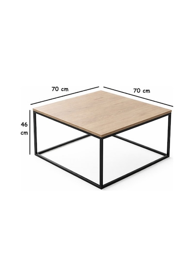 Rafadi Modern Orta Sehpa Salon Oturma Odası Orta Sehpa Metal Ayaklı Atlantik Çam