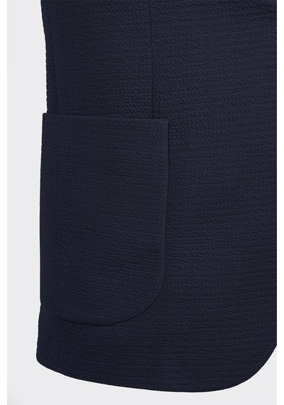 Lacivert Casual Slim Fit Bi-stretch Ceket Laci